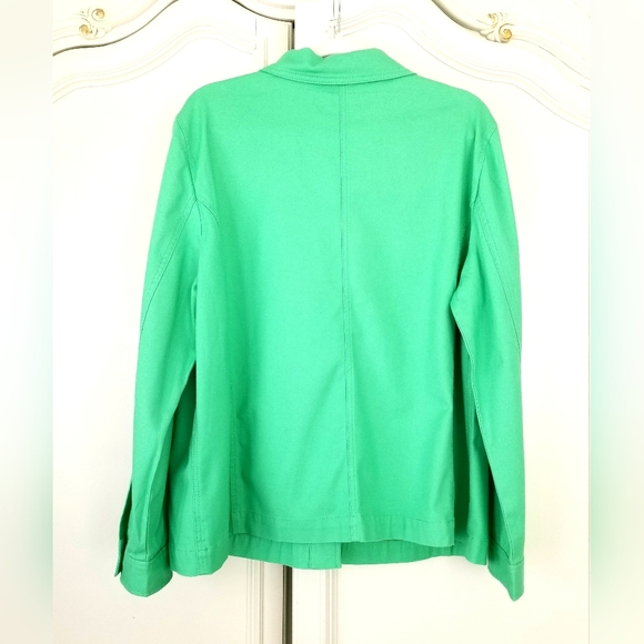 Talbots Spring Green Cotton Blend Twill Lightweight Chore Jacket XL NWT - Picture 3 of 6